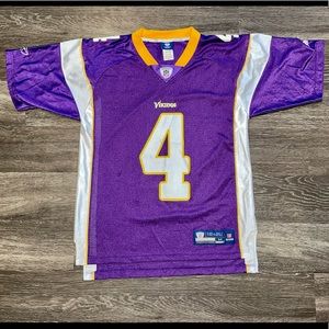 Mens Brett Favre #4 Reebok NFL On Field Minnesota Vikings Vintage Retro Jersey M